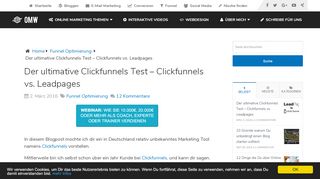 
                            9. Der ultimative Clickfunnels Test – Clickfunnels vs. Leadpages