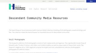 
                            8. Descendant Community Media Resources – Phoebe A. Hearst ...