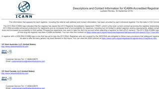 
                            4. Descriptions and Contact Information for ICANN-Accredited ... - ICANN