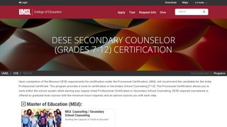 
                            8. DESE Secondary Counselor - UMSL | College of Education