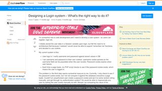 
                            2. Designing a Login system - What's the right way to do it? - Stack ...