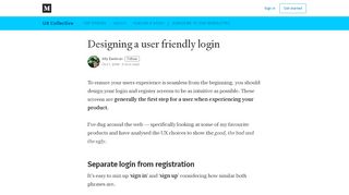 
                            2. Designing a user friendly login - UX Collective