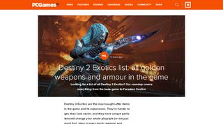 
                            8. Destiny 2 Exotics list: all golden weapons and armour in ...