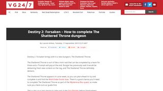 
                            5. Destiny 2: Forsaken - How to complete The Shattered Throne ...