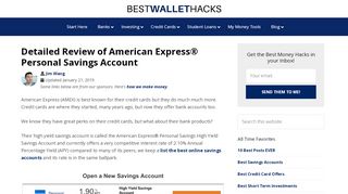 
                            8. Detailed Review of American Express® Personal Savings Account