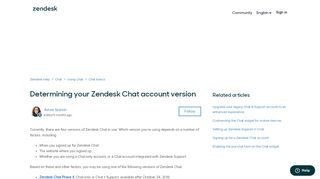 
                            9. Determining your Zendesk Chat account version …