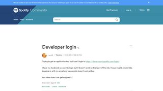 
                            2. Developer login - The Spotify Community