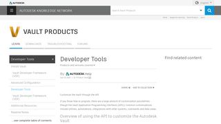 
                            3. Developer Tools | Vault Products - Autodesk