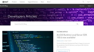 
                            7. Developers | ArcGIS Blog - Esri