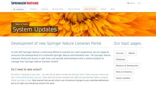 
                            6. Development of new Springer Nature Librarian Portal | For Librarians ...