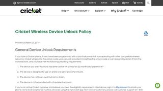 
                            6. Device Unlock Policy | Cricket - Cricket Wireless