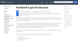 
                            7. Devices - Facebook Login - Facebook for Developers
