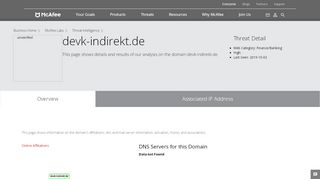 
                            9. devk-indirekt.de - Domain - McAfee Labs Threat Center