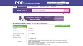 
                            9. dexmedetomidine hydrochloride - Drug Summary - pdr.net