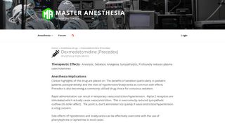 
                            7. Dexmedetomidine (Precedex) - Master Anesthesia