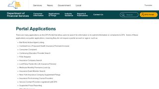 
                            2. DFS Portal Applications | Department of Financial Services