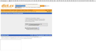 
                            3. dict.cc dictionary :: Krankenhauspharmazie :: German ...
