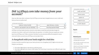 
                            2. Did 247Playz.com take money from your account? - Refund ...