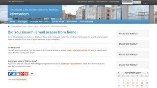 
                            4. Did You Know? - Email access from home - UNC Health Care News