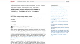 
                            5. Did you make money writing a book for Packt publishing? Would you ...