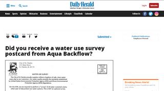 
                            8. Did you receive a water use survey postcard from Aqua Backflow?