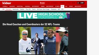 
                            1. Die Head Coaches und Coordinators der 32 NFL-Teams - kicker.de