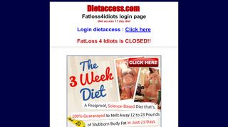 
                            1. Dietaccess.com - Diet Access 11 day diet - LOGIN