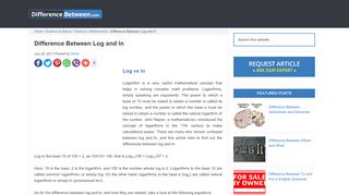 
                            8. Difference Between Log and ln - …