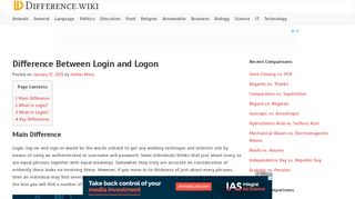 
                            1. Difference Between Login vs. Logon – Difference Wiki