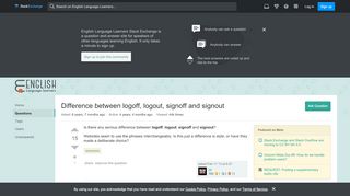 
                            2. Difference between logoff, logout, signoff and signout - English ...