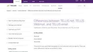 
                            7. Differences between TELUS.net, TELUS Webmail, and TELUS ...