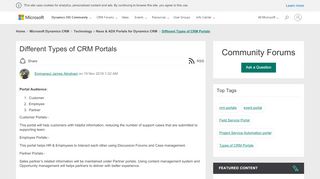 
                            9. Different Types of CRM Portals - Microsoft Dynamics Community