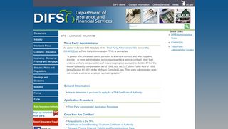 
                            7. DIFS - Third Party Administrator - michigan.gov