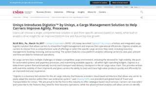 
                            2. Digistics by Unisys, a Cargo Management System to Help Carriers ...