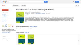 
                            9. Digital Applications for Cultural and Heritage Institutions