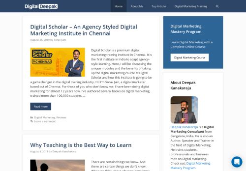 
                            2. Digital Marketing Tips Blog by Deepak Kanakaraju