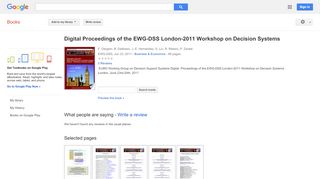 
                            6. Digital Proceedings of the EWG-DSS London-2011 Workshop on Decision ...