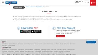 
                            2. Digital Wallet - Opt for Online Digital Wallet App at YES BANK