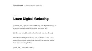
                            5. DigitalDeepak – Learn Digital Marketing