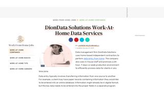 
                            8. DionData Solutions Work-At-Home Data Services