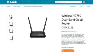 
                            9. DIR-816L Wireless AC750 Dual-Band Cloud Router | D-Link UK