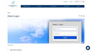 
                            2. Direct Login - Azerbaijan Airlines