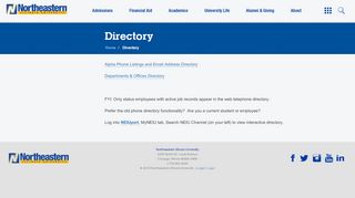 
                            9. Directory | Northeastern Illinois University