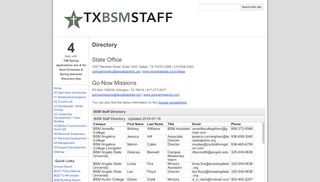 
                            1. Directory - Texas BSM Staff