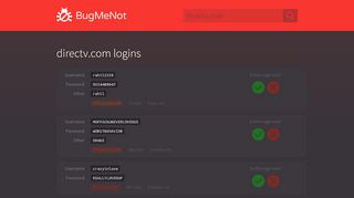 
                            5. directv.com passwords - BugMeNot