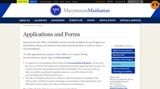 
                            8. Disability Services: Applications and Forms: Marymount ...