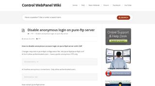 
                            1. Disable anonymous login on pure-ftp server – Control WebPanel Wiki