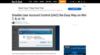 
                            7. Disable User Account Control (UAC) the Easy Way on Win 7 ...