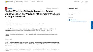 
                            3. Disable Windows 10 Login Password. Bypass windows logon on ...