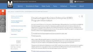 
                            10. Disadvantaged Business Enterprise (DBE) Program Information ...